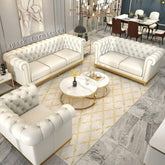 Trueliving Modern light Six Seater Sofa Leather Finish (H 36" x W 80" x D 34")+(H 33" x W 60" x D 35")+(H 30'' x W 31'' x D 30'')